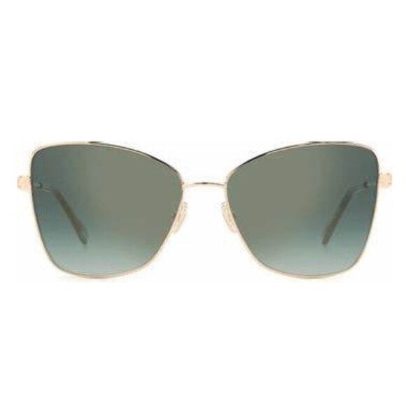 Jimmy Choo Tesos 56mm Square Sunglasses – Gold Copper Frame with Green Gradient - Picture 1 of 17